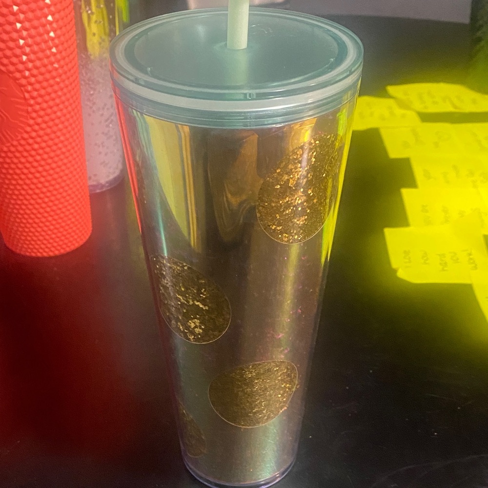 Starbucks Iridescent Tumbler with Gold Accents